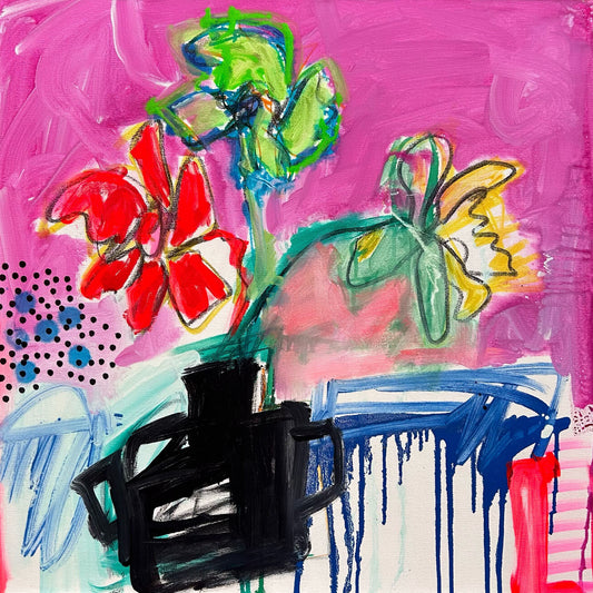 "Flowers Pink" 24"x24"